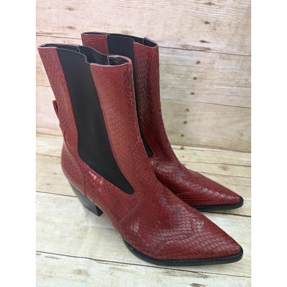 Ladies‎ MATISSE Keith Snakeskin Boots Red,  Size 9.5, Excellent Condition - Picture 2 of 12